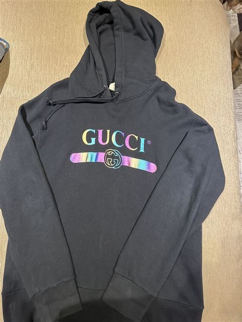 gucci rainbow logo hoodie|cheapest gucci hoodie.